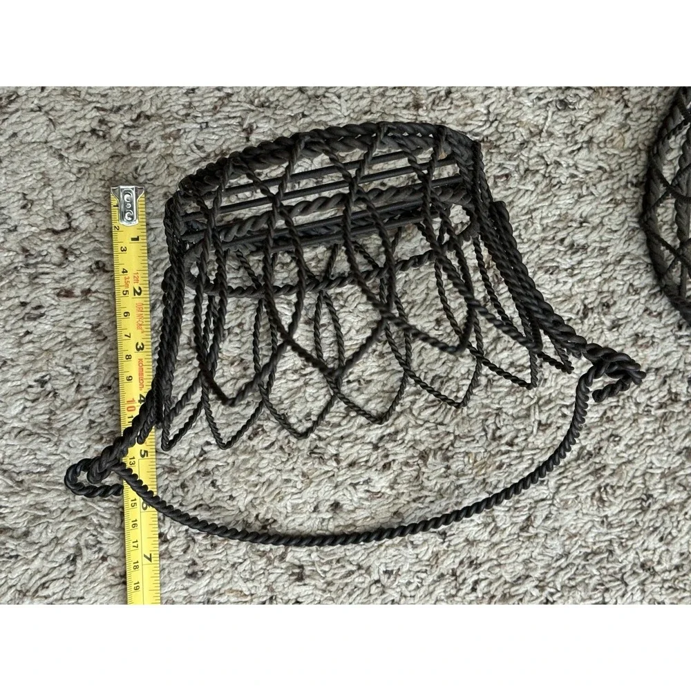Black Metal Baskets With Handles Set Of 2